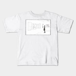 Alone In The Gallery Kids T-Shirt